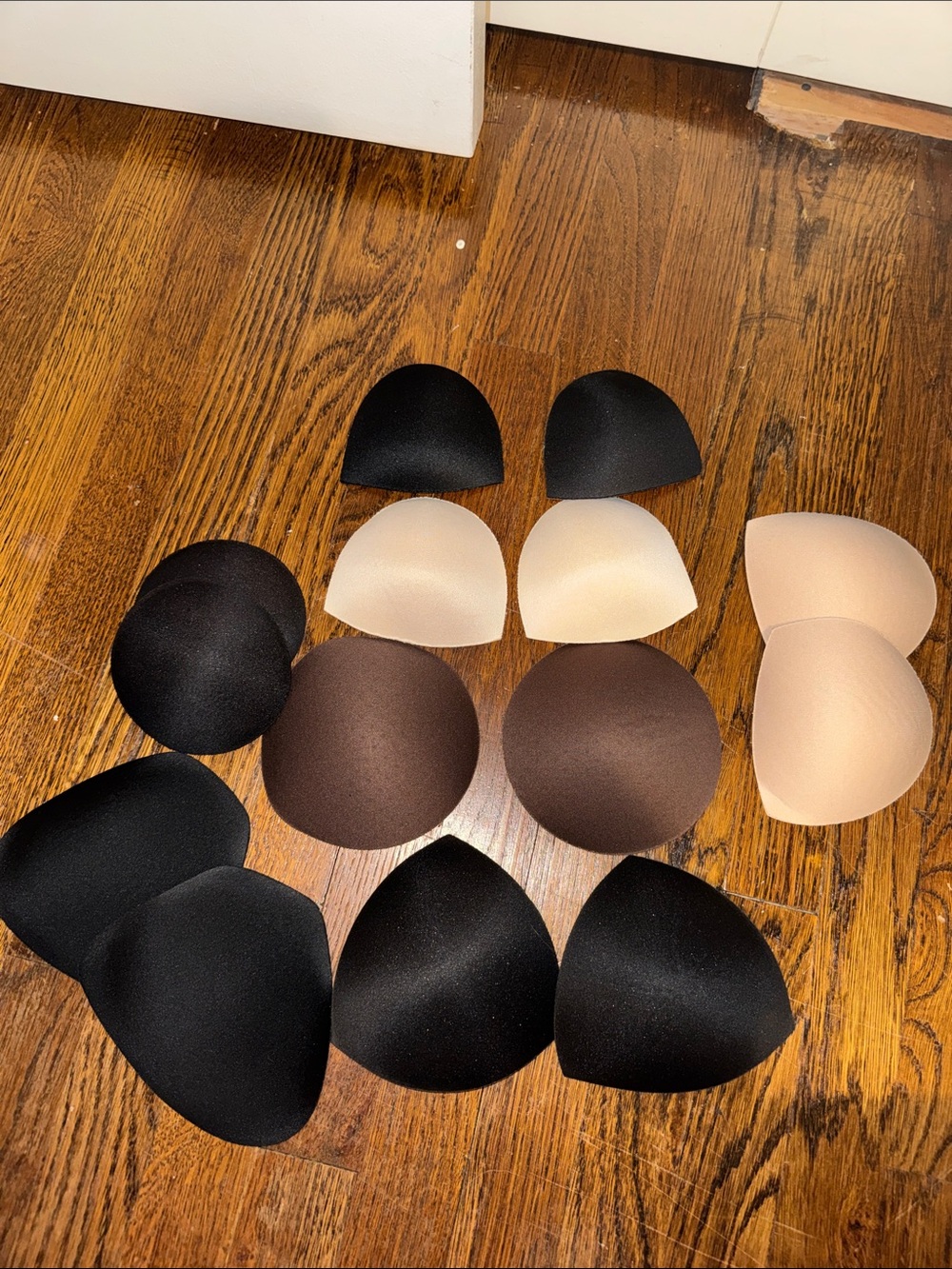 Removable Bra Foam Inserts - Black, Brown & Nude